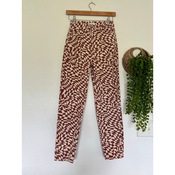 Wavy Checkered Printed Pacsun Pants Size 25 Ultra high rise slim - Picture 1 of 10